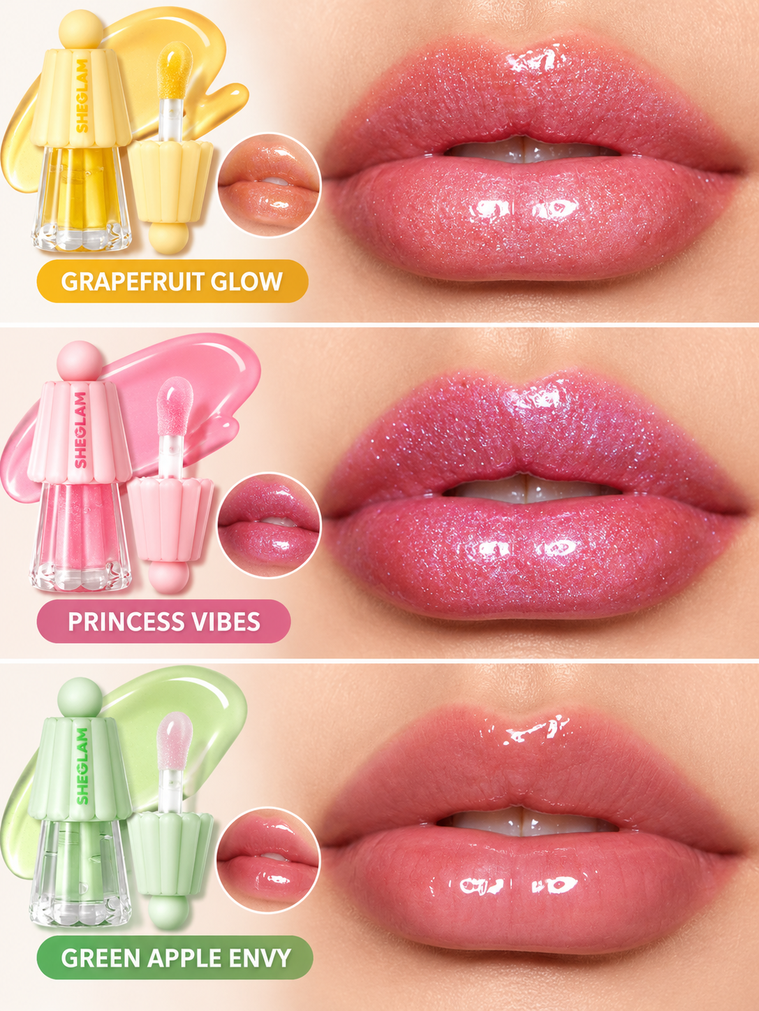 Buy 1 Get 2 Free SHEGLAM Jelly Wow Lip Oil – " 3pieces"