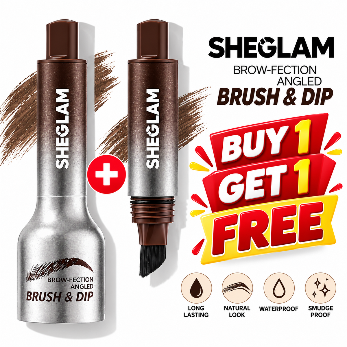 Buy 1 Get 1 Free- Sheglam Brow-Fection Angled Brush & Dip.  "2 pieces"