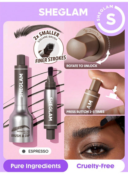 Buy 1 Get 1 Free- Sheglam Brow-Fection Angled Brush & Dip.  "2 pieces"