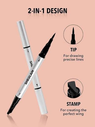 Buy 1 Get 1 Free- Sheglam Wing It Waterproof Liner Duo Eyeliner with a Wing Stamp