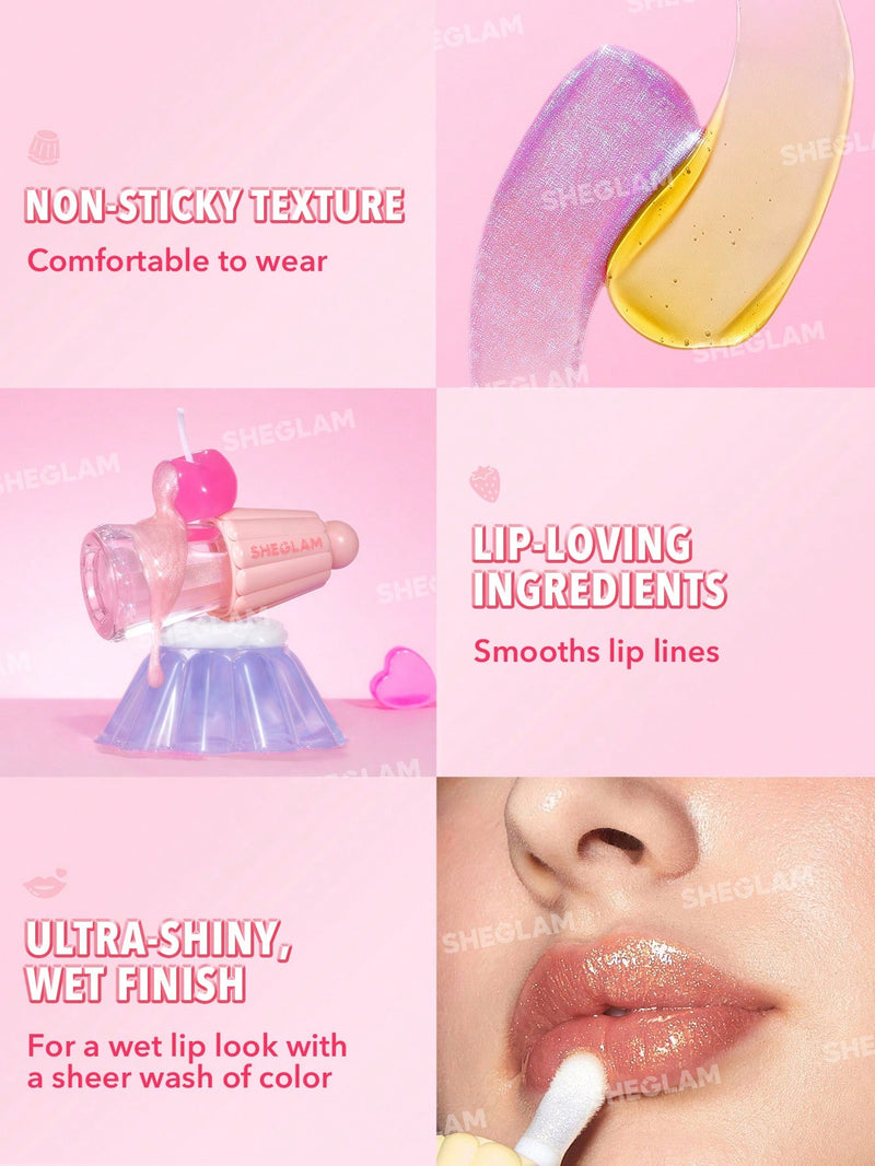 Buy 1 Get 2 Free SHEGLAM Jelly Wow Lip Oil – " 3pieces"