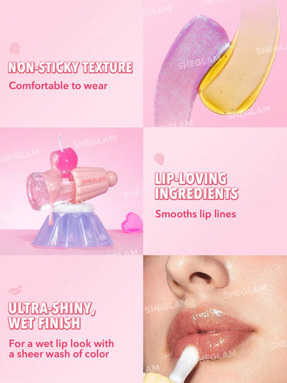 Buy 1 Get 2 Free SHEGLAM Jelly Wow Lip Oil – " 3pieces"