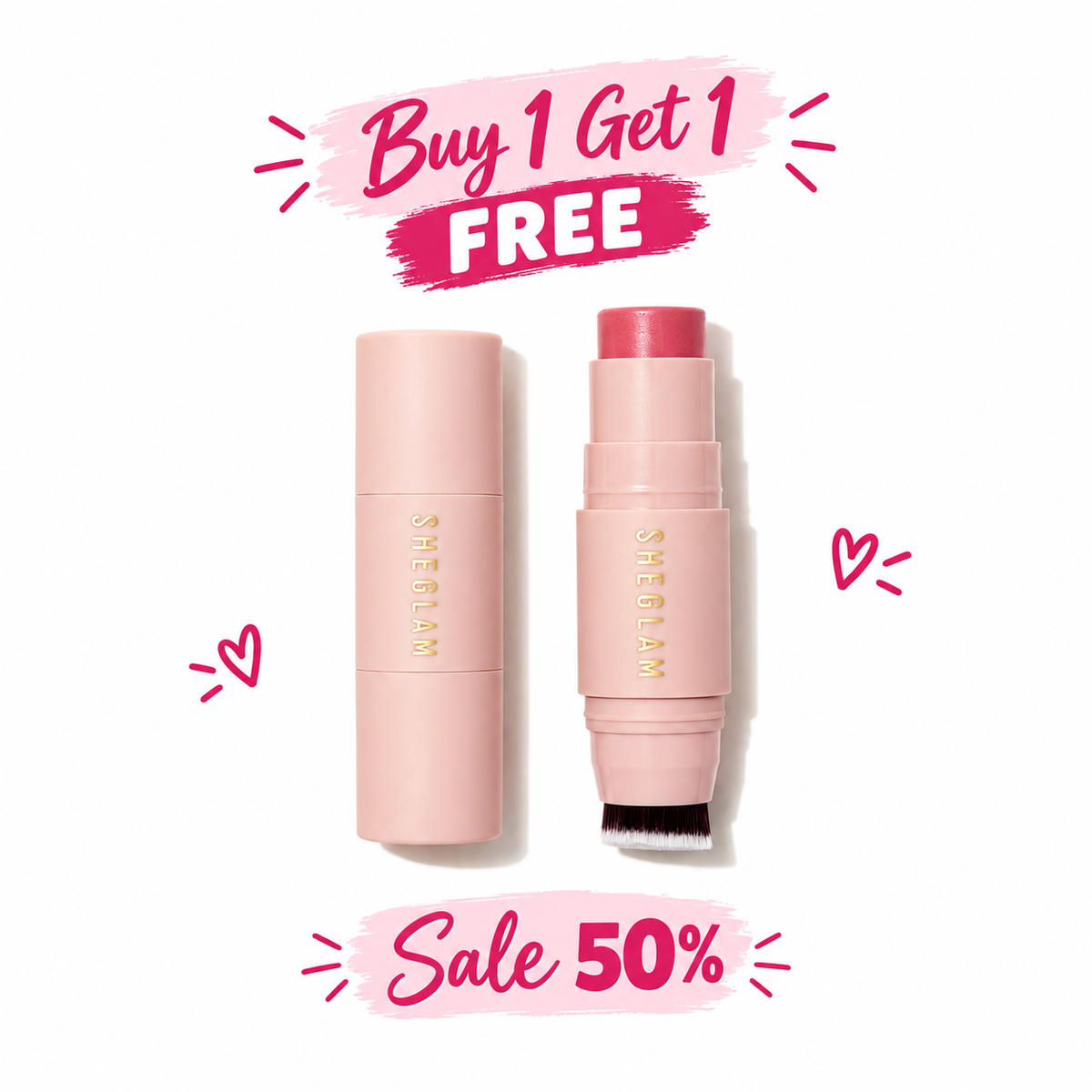 Buy 1 Get 1 Free Sheglam Glowin' Up Skin Stick "2 pieces"