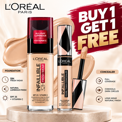 L’Oréal Paris Foundation + Concealer — Buy 1 Get 1 Free 🎁✨