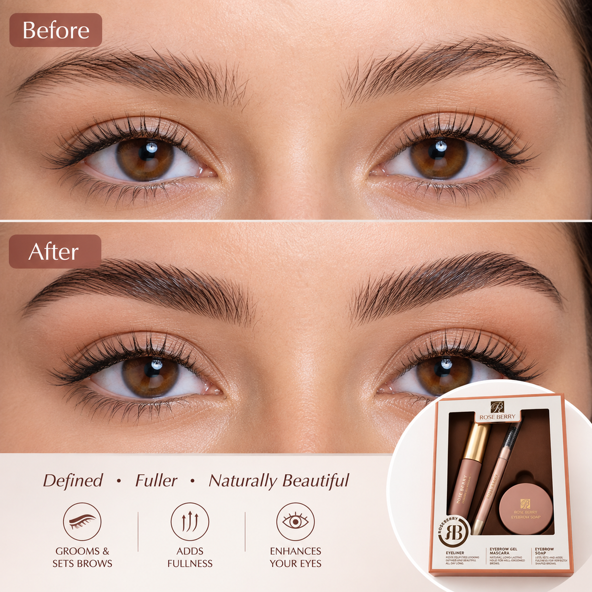 Rose Berry 3-Piece Eyebrow Set