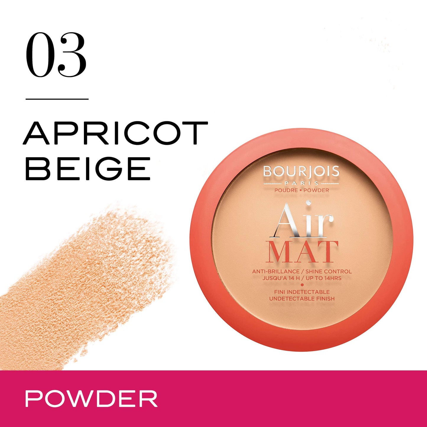 Bourjois Air Mat Compact Powder,03 Apricot Beige 10 gm - 0.35 Oz