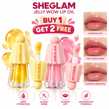Buy 1 Get 2 Free SHEGLAM Jelly Wow Lip Oil – " 3pieces"
