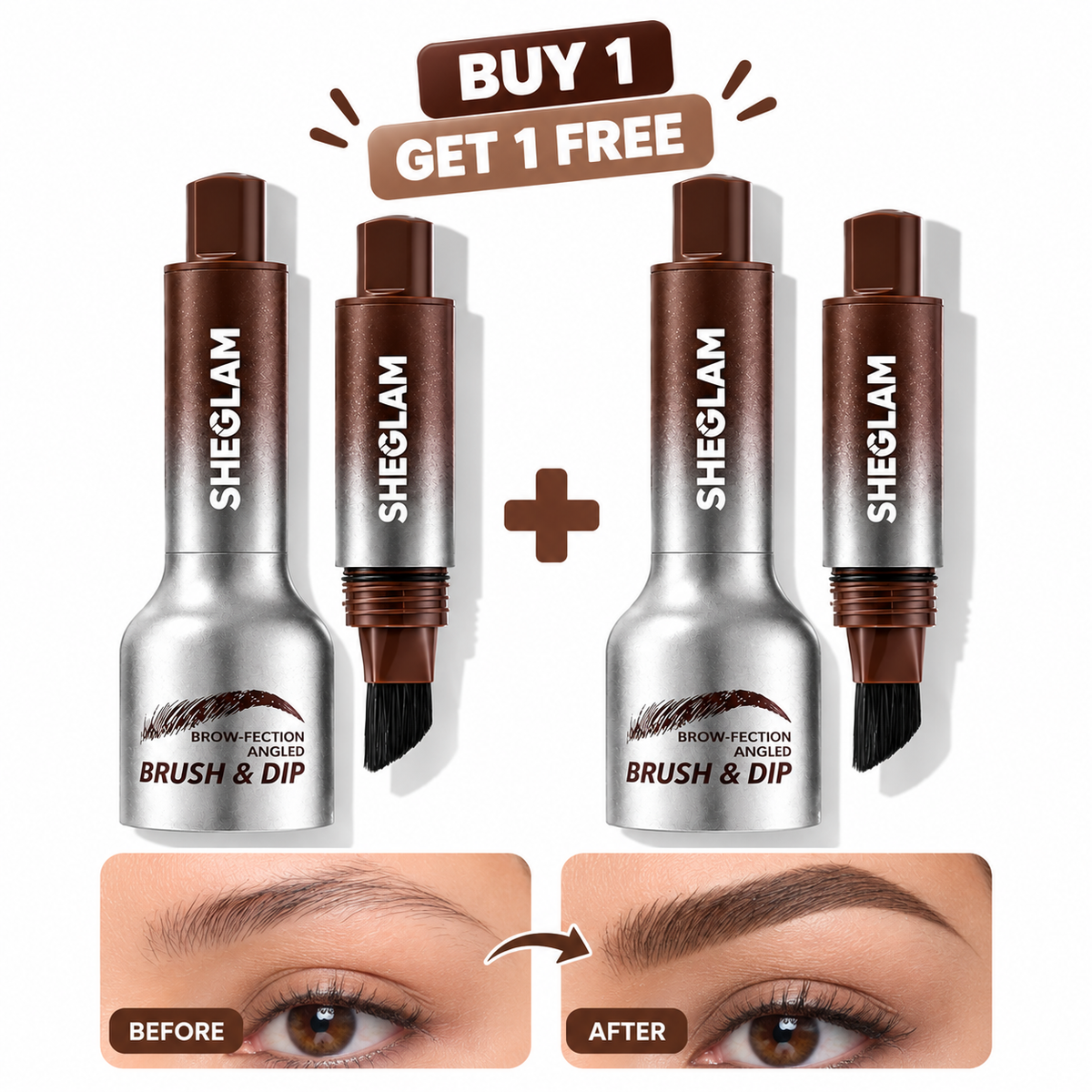 Buy 1 Get 1 Free- Sheglam Brow-Fection Angled Brush & Dip.  "2 pieces"
