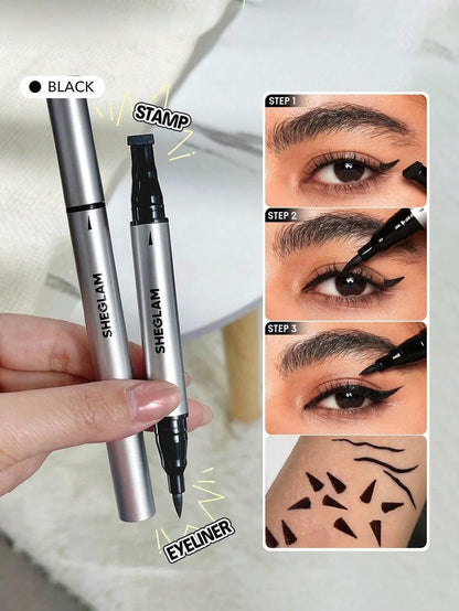 Buy 1 Get 1 Free- Sheglam Wing It Waterproof Liner Duo Eyeliner with a Wing Stamp
