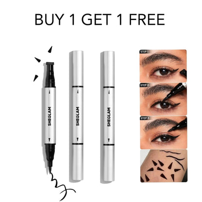 Buy 1 Get 1 Free- Sheglam Wing It Waterproof Liner Duo Eyeliner with a Wing Stamp